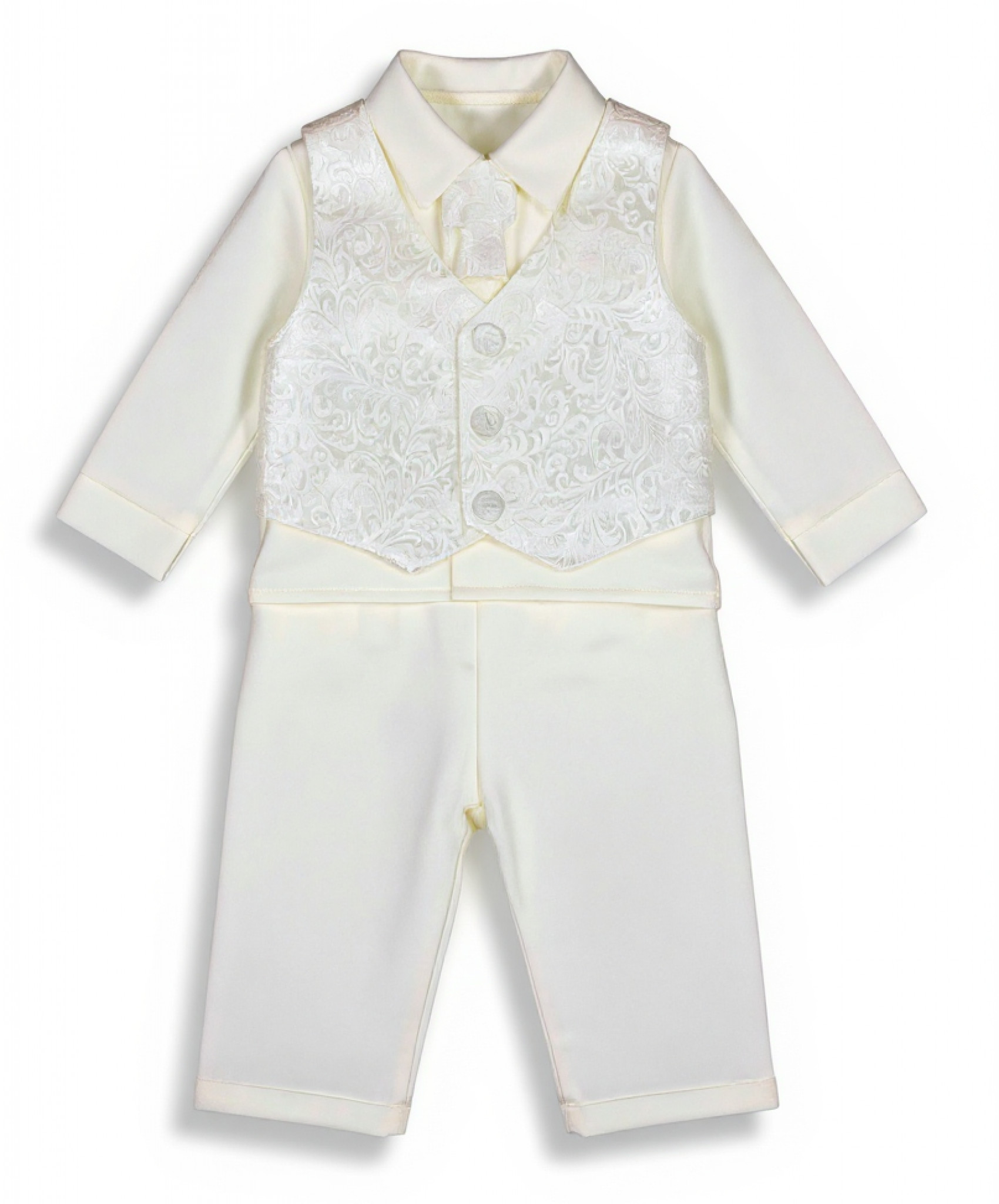 Visara & Vivaki China * VV_CR01-I Ivory Paisely 4 Piece Suit 0-24m (Choose Size)