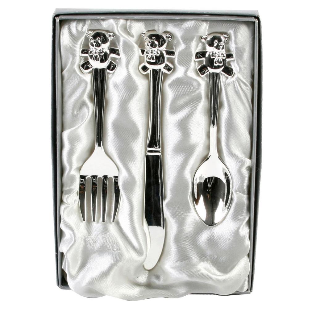 Bambino (Juliana) CG427 5017224273139 WBCG427 Silver Plated Cutlery Set with Teddy Tops