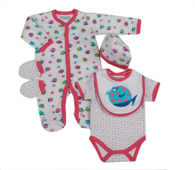 Watch Me Grow  5050750043579 WMG1466 "Fish" five piece layette (3-9 months)partpack