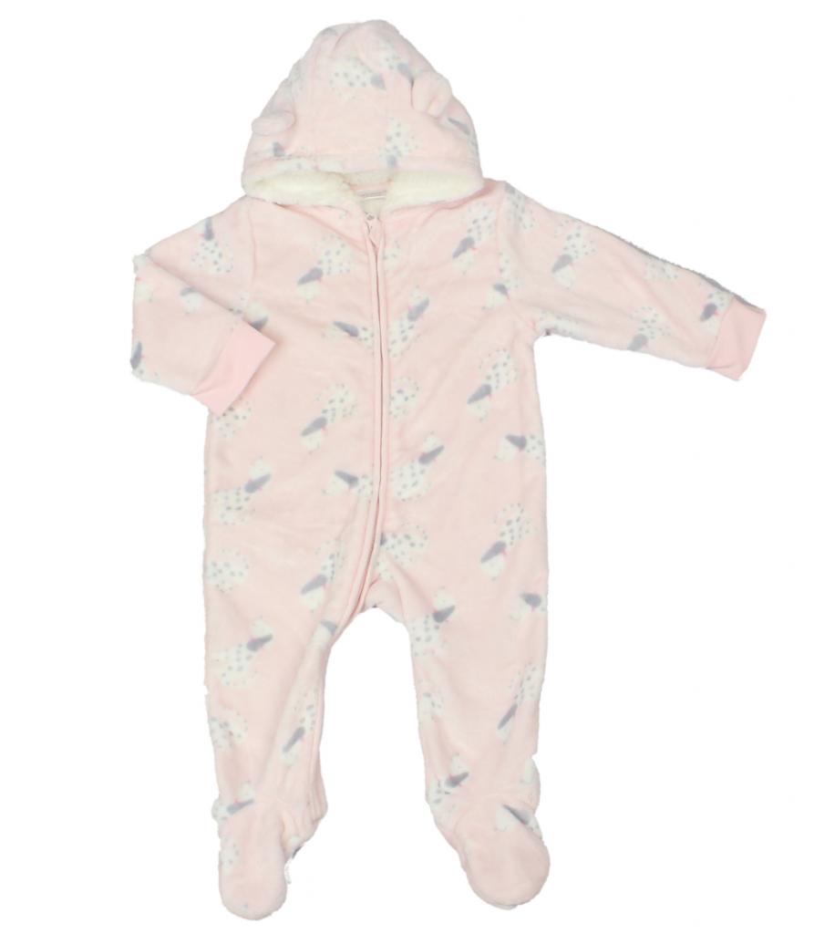 Pure & Soft  * PSG23081 Plush Hooded All In One "Dalmatian" ( 3-12 months)