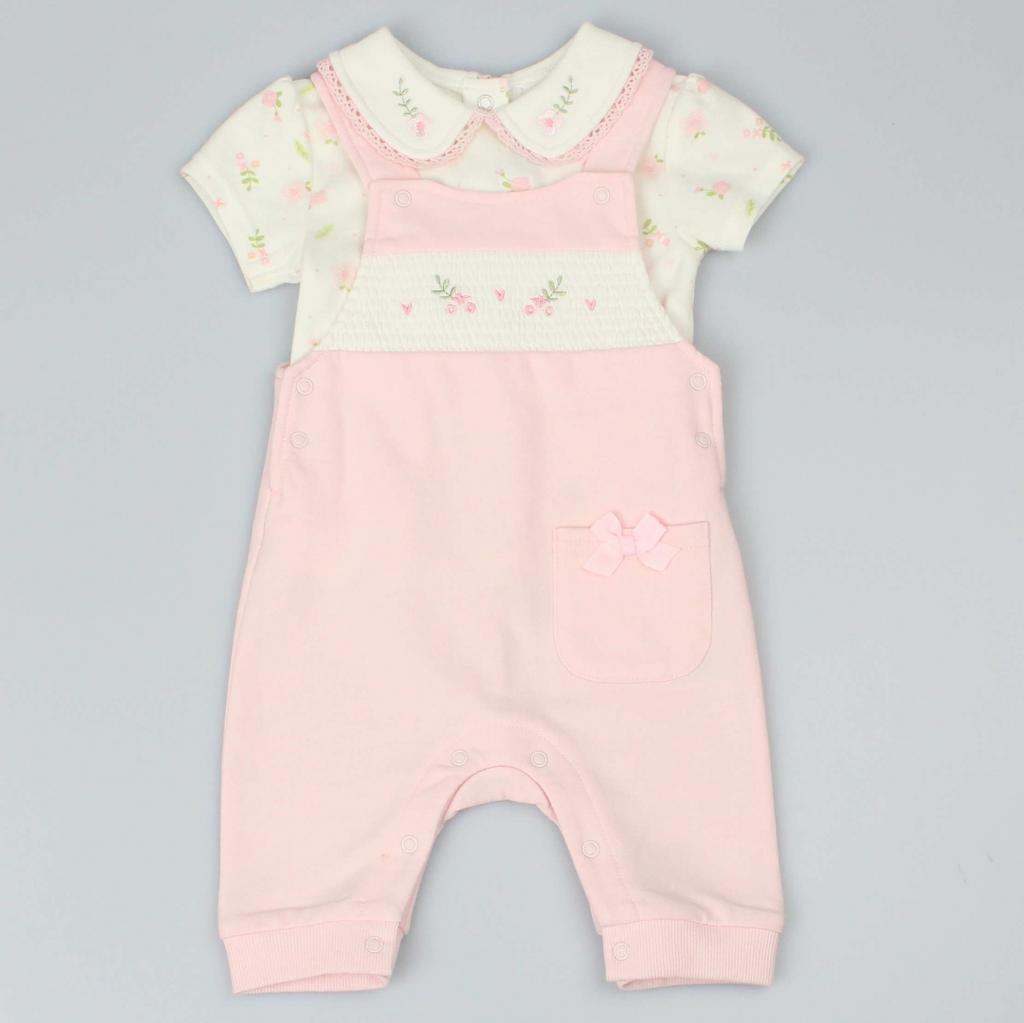 Pure & Soft JOS/C12239 * WMD12763 Ditsy Classic Smocked Dungaree set ( 0-6 months)