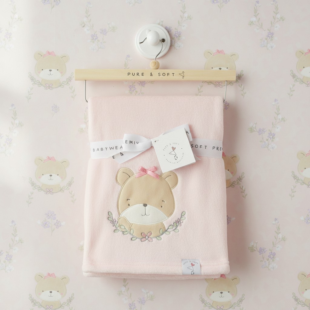 Pure & Soft N14642 5050750106847 PSN14642 Plush Wrap with Teddy on Hanger