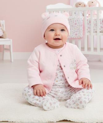 WMGN14728P  Four piece quilted set  (0-6 months)