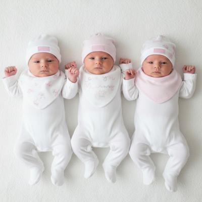 WMH13740p  Pink Hat & Bib set  ( 4 assorted designs)
