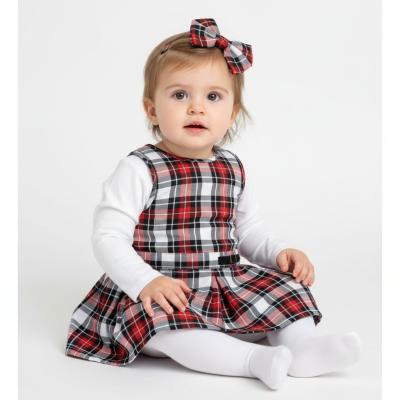 WML3009  Tartan Pinafore Dress & Top (12-24 months)