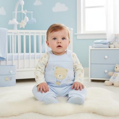 WMN14608S  Quilted Teddy Dungarees & Top (0-9 months)