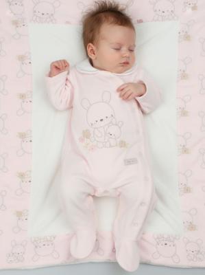WMN14625  Velour Bunny All in One  (0-9 months)