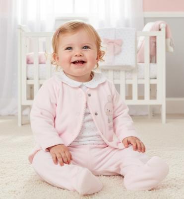 WMN14627  Velour Bunny Top, Jacket & Trousers  (0-9 months)