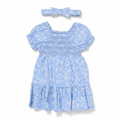 WWF10331B  Floral Smocked Dress Set  (6-24 months)