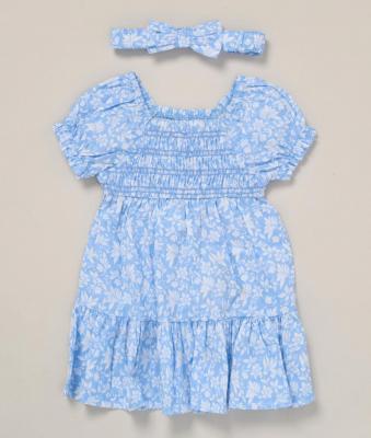 Willow & Whistle F10331 INF * WWF10331B Floral Smocked Dress Set (6-24 months)