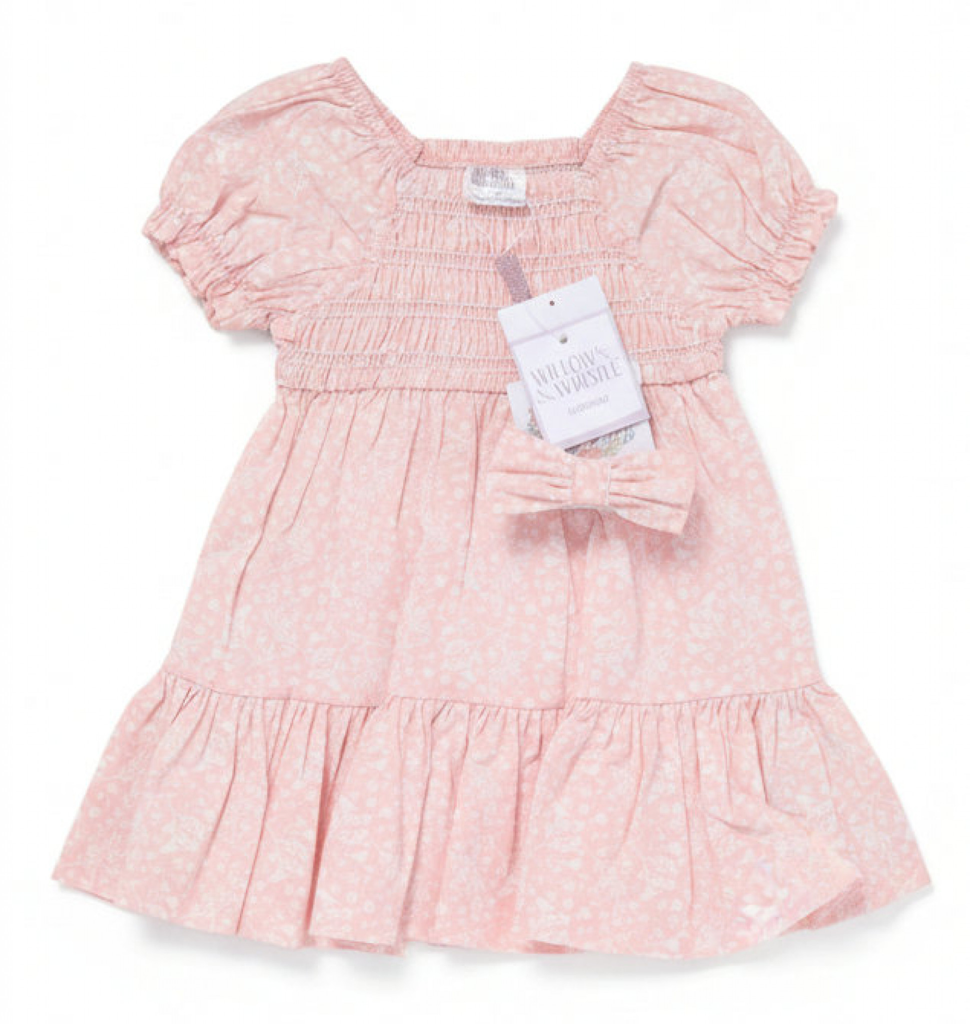 Willow & Whistle F10333 INF * WWF10333B Floral Shirred Dress Set (6-24 months)