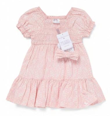 WWF10333B  Floral shirred  Dress Set  (6-24 months)