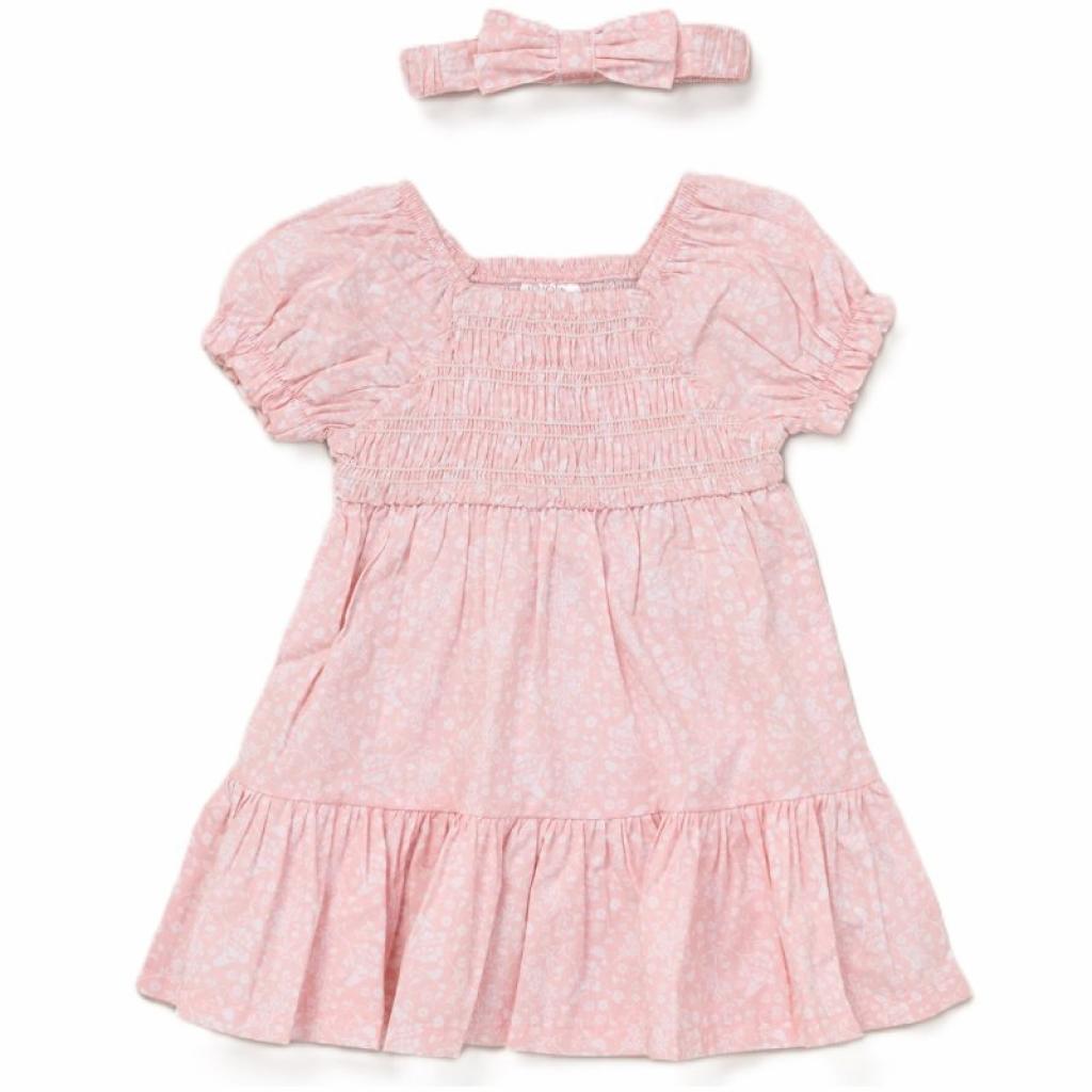 Willow & Whistle F10333 INF * WWF10333B Floral Smocked Dress Set (6-24 months)