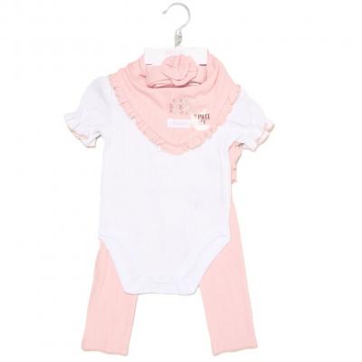 Willow & Whistle   WWH13285-P Ribbed Four Piece Outfit (0-9 months)