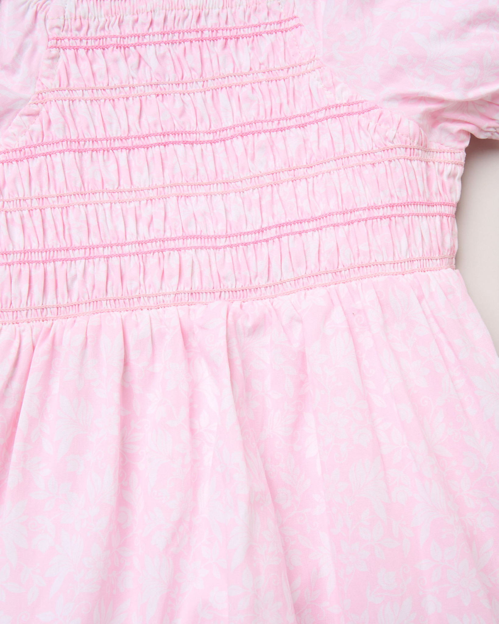 Willow & Whistle H14291  TOD * WWH14291 Floral Shirred Dress and scrunchie(2-4 years)