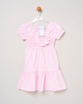 Willow & Whistle H14291  TOD * WWH14291 Floral Shirred Dress and scrunchie(2-4 years)