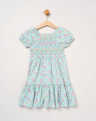 Willow & Whistle H14293 TOD * WWH14300 Floral Shirred Dress and scrunchie(2-4 years)
