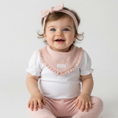 WWH14330-P Frilled rear Ribbed Four Piece Outfit (0-9 months)