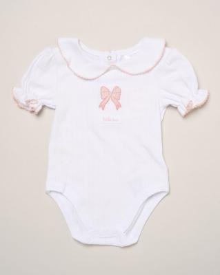 Willow & Whistle  * WWH14330-P Frilled rear Ribbed Four Piece Outfit (0-9 months)