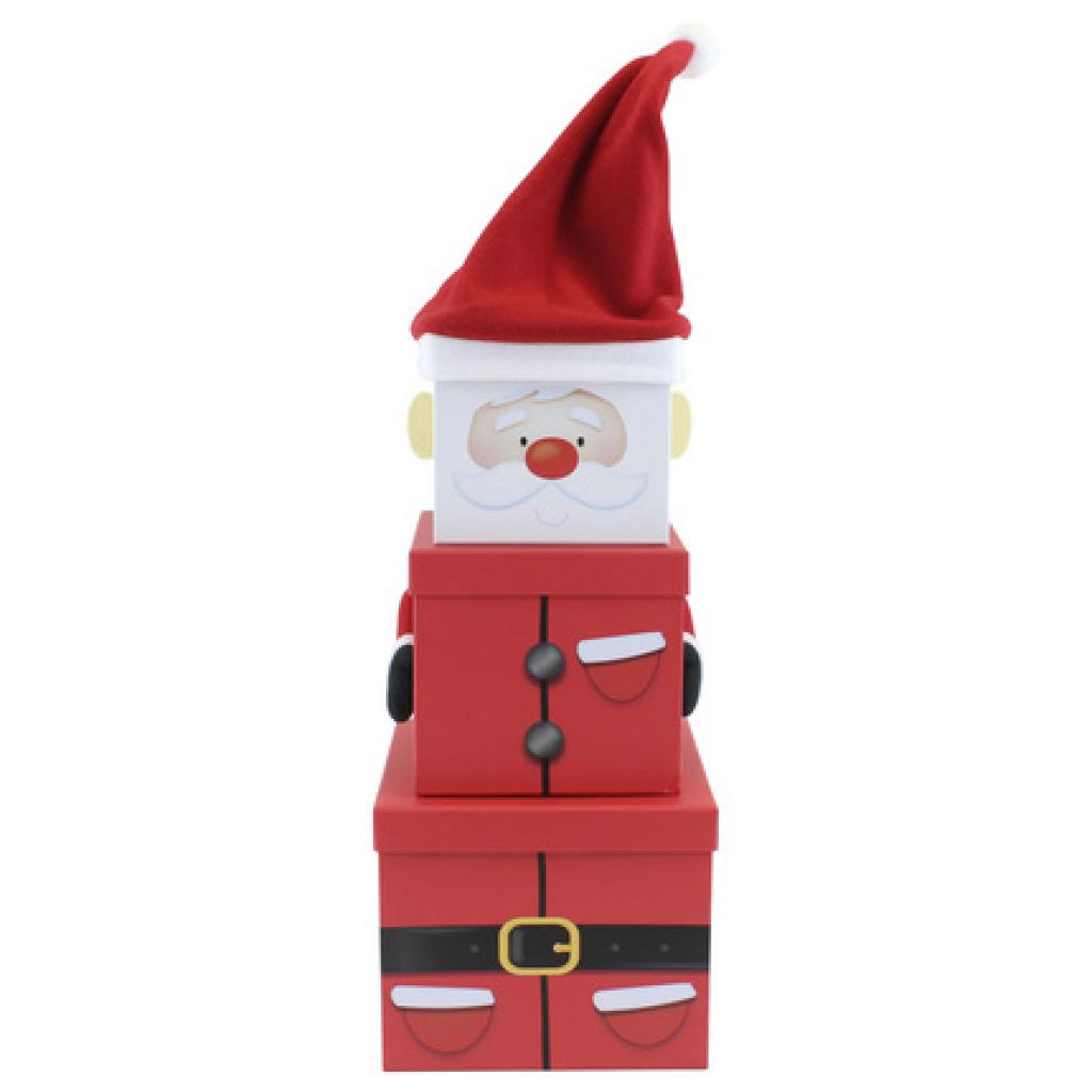 Eurowrap 30717-BXC 5033601498872 X-29469-BXCC  Santa stacking box set with plush