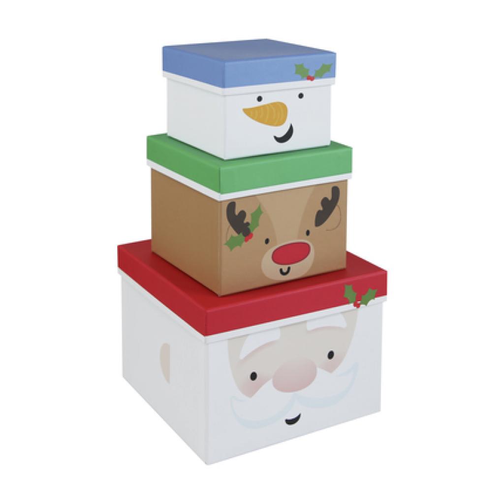 Eurowrap  5033601006039 X-31106-BXCC  Christmas Assorted stacking box set with plush